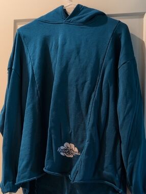 Rocket Ahuna Teal Hooded Pullover Limahuli Collection Hawaii Wear